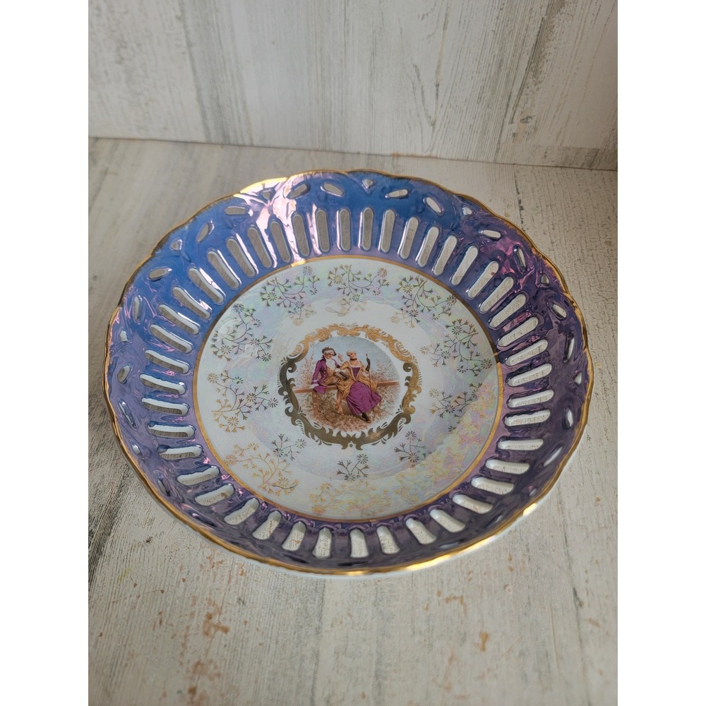 Empress Haruta bowl blue‎ Victorian reticulated kitchen home decor unique